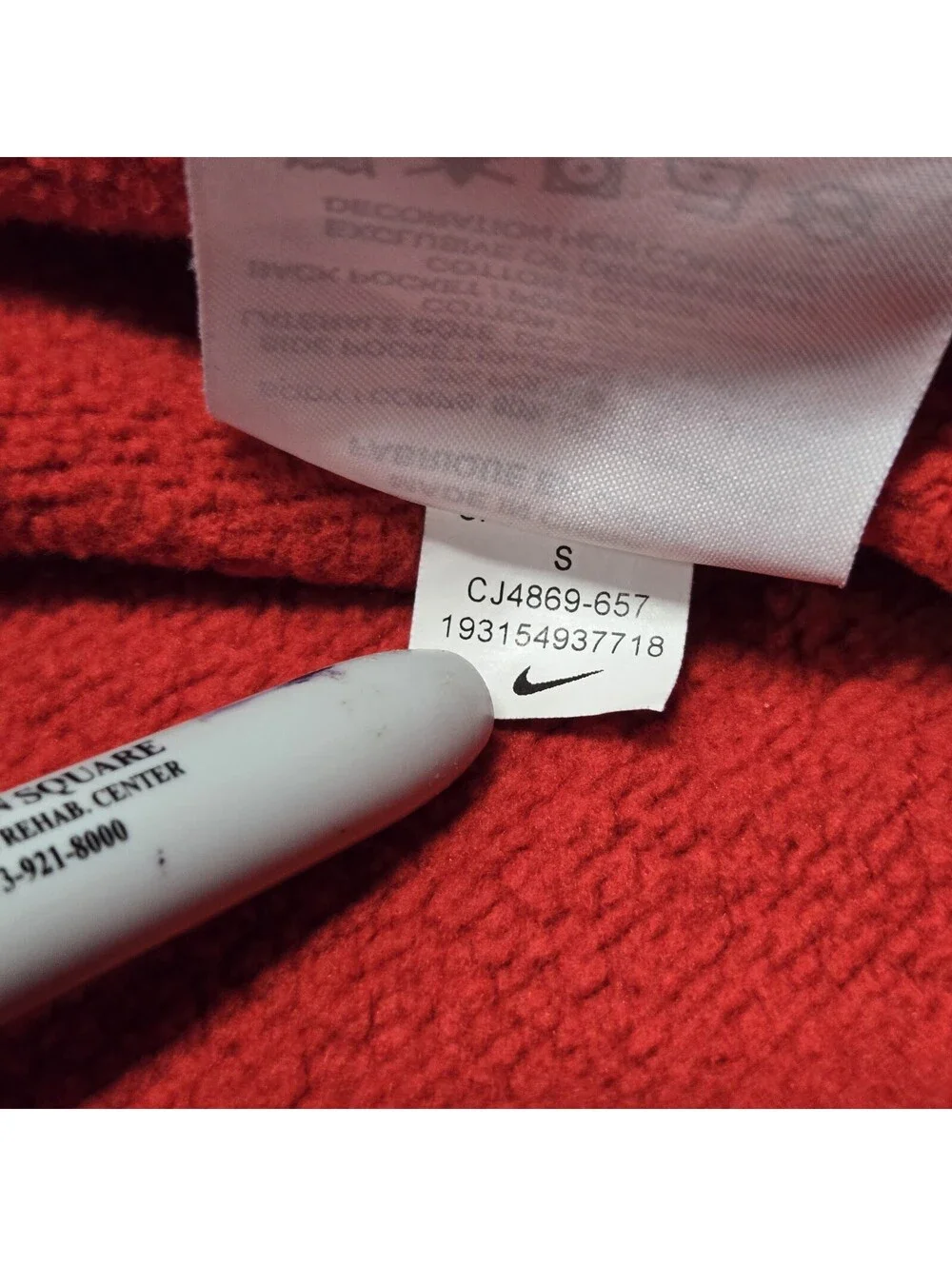 EUC Sz SMALL Nike NSW AllOver Swoosh Fleece Sweatpants University Red CJ4869-657